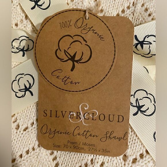 Silvercloud Organic Cotton Shawl Nursery Bedding NWT 27 1/2 x 35 inches - Picture 3 of 4